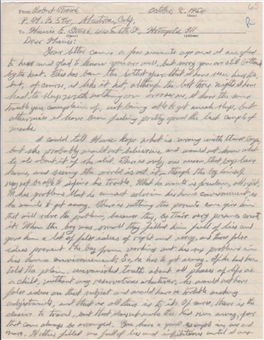 Robert Stroud Signed Letter From Alcatraz Dated October 8, 1954